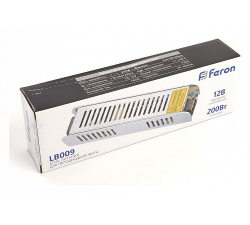 Блок питания для светодиодной ленты Feron LB009 12V 200W IP20 16,5A 21498