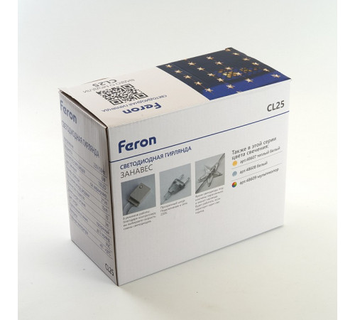 Светодиодная гирлянда занавес Звездочки Feron CL25 48607 Светодиодная гирлянда занавес Звездочки Feron CL25 48607