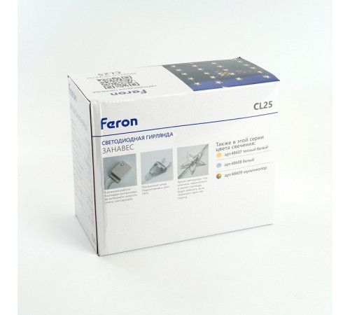 Светодиодная гирлянда занавес Звездочки Feron CL25 48608 Светодиодная гирлянда занавес Звездочки Feron CL25 48608
