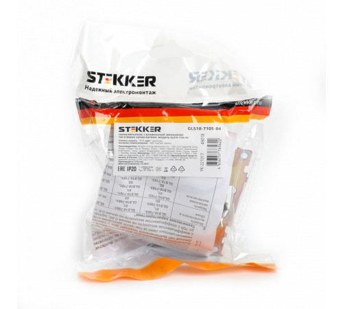Переключатель 1-клавишный Stekker Катрин GLS10-7105-04 49018