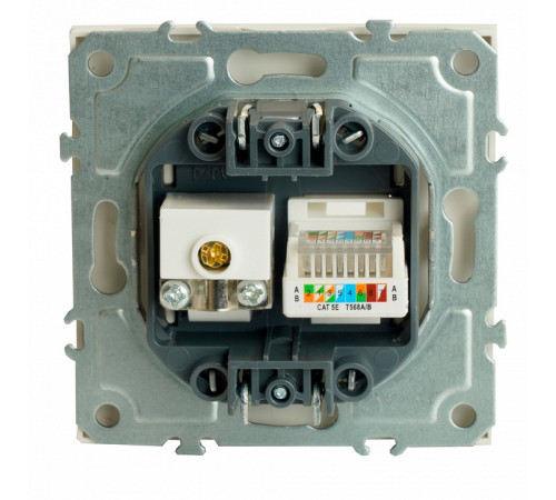 Розетка TV + компьютерная RJ-45 Stekker RST00-5106-01 Эмили 49872