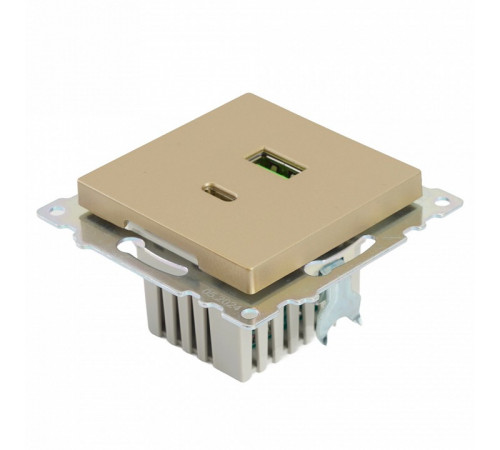 Розетка 2-местная USB + type C Stekker Катрин GLS10-7116-08 50053 Розетка 2-местная USB + type C Stekker Катрин GLS10-7116-08 50053