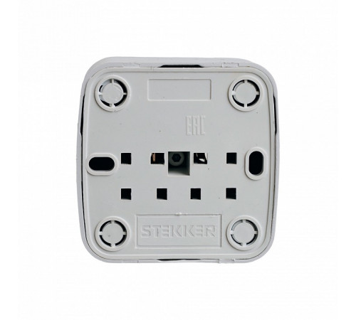 Розетка накладная 1-местная Stekker Basic PST10-501-20 50074