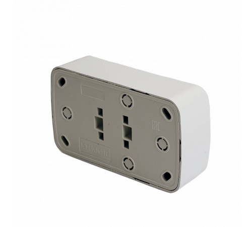 Розетка накладная 2-местная Stekker Basic PST10-502-20 50075