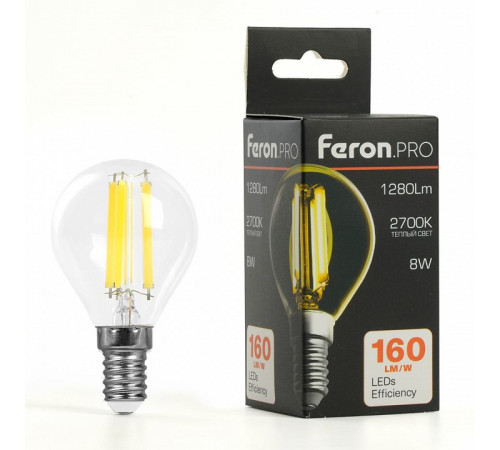 Лампа светодиодная Feron LB-1708 E14 8W 2700K 51259