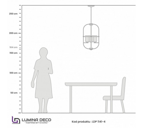 Подвесная люстра Lumina Deco Monterey LDP 1141-4 BK+MD Подвесная люстра Lumina Deco Monterey LDP 1141-4 BK+MD