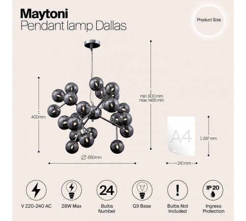 Подвесная люстра Maytoni Dallas MOD545PL-24G Подвесная люстра Maytoni Dallas MOD545PL-24G