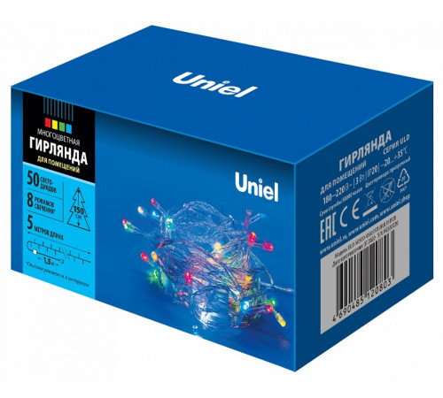 Светодиодная гирлянда (UL-00005250) Uniel 220V разноцветный ULD-S0500-050/DTA Multi IP20 Светодиодная гирлянда (UL-00005250) Uniel 220V разноцветный ULD-S0500-050/DTA Multi IP20