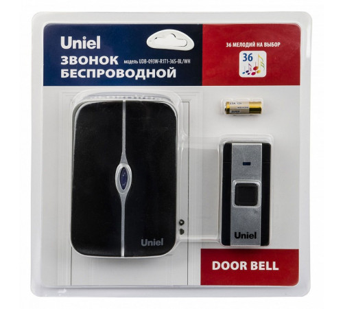 Звонок электронный (UL-00006438) Uniel UDB-093W-R1T1-36S-BL/WH Звонок электронный (UL-00006438) Uniel UDB-093W-R1T1-36S-BL/WH