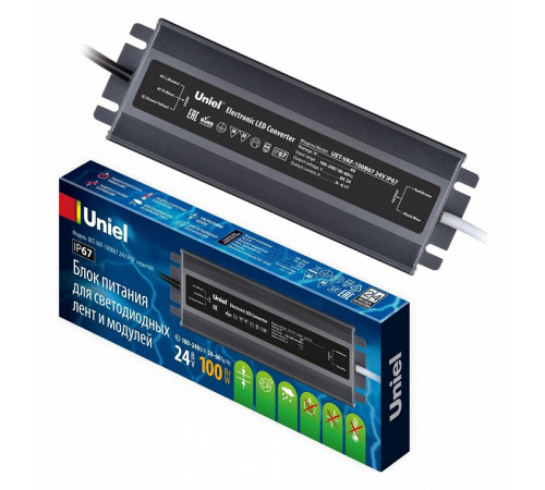 Блок питания Uniel UET-VAF-100B67 24V IP67 UL-00009367