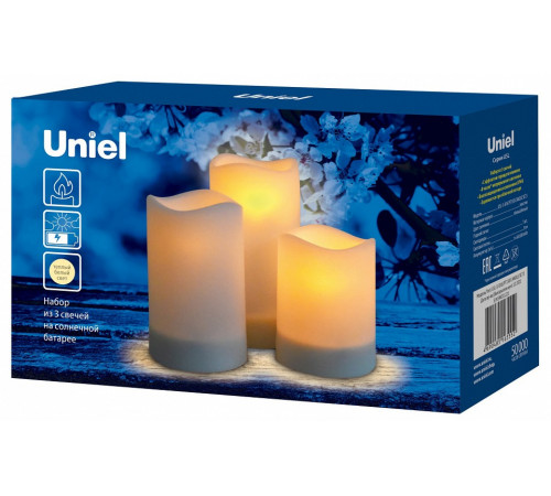 Садовый светильник на солнечной батарее Uniel USL-S-816/PT150 CANDLE SET3 UL-00009381