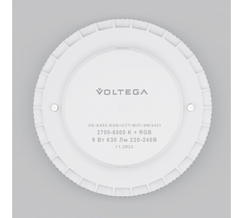 Лампа светодиодная Voltega Wi-Fi bulbs GX53 9W 2700K-6500K MIX-RGB DIM 2431 Лампа светодиодная Voltega Wi-Fi bulbs GX53 9W 2700K-6500K MIX-RGB DIM 2431