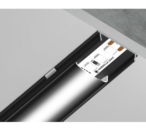 Алюминиевый накладной профиль Ambrella Light Alum Profile GP1600BK Алюминиевый накладной профиль Ambrella Light Alum Profile GP1600BK