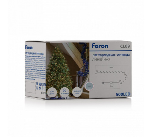 Светодиодная гирлянда Feron CL09 230В 30Вт 5000К 10м IP20 48177