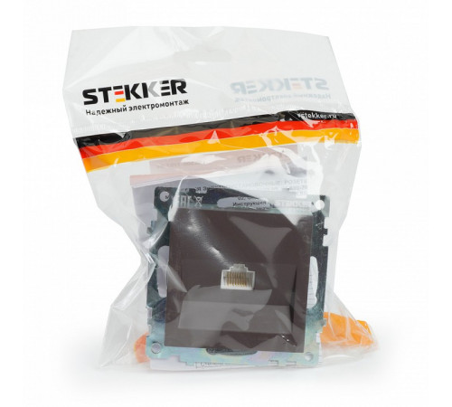 Розетка компьютерная 1-местная RJ-45 Stekker Катрин GLS00-7107-04 49023 Розетка компьютерная 1-местная RJ-45 Stekker Катрин GLS00-7107-04 49023