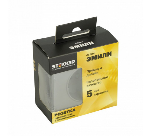 Розетка 1-местная с защитной шторкой Stekker RST16-5110-10 Эмили 49958 Розетка 1-местная с защитной шторкой Stekker RST16-5110-10 Эмили 49958