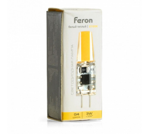 Светодиодная лампа Feron LB-423 G4 3W 230V 2700K 51167 Светодиодная лампа Feron LB-423 G4 3W 230V 2700K 51167