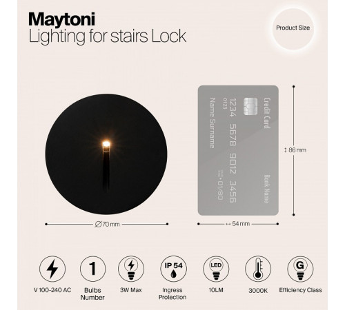 Подсветка для лестниц и ступеней Maytoni Lock O014SL-L3B3K Подсветка для лестниц и ступеней Maytoni Lock O014SL-L3B3K