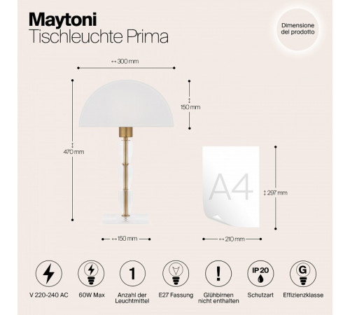 Настольная лампа Maytoni Prima Z034TL-01BZ