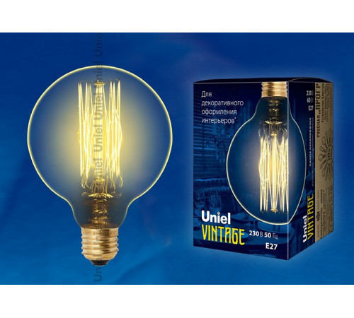 Лампа накаливания (UL-00000478) Uniel E27 60W золотистый IL-V-G80-60/GOLDEN/E27 VW01