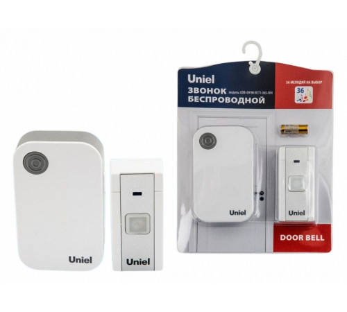 Звонок электронный (UL-00006436) Uniel UDB-091W-R1T1-36S-WH Звонок электронный (UL-00006436) Uniel UDB-091W-R1T1-36S-WH