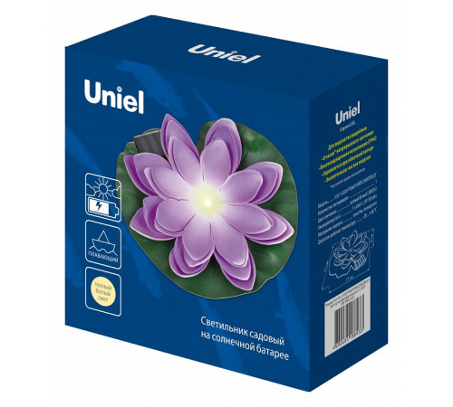 Светильник на солнечной батарее Uniel USL-S-828/PT060 PURPLE WATERLILY UL-00011601