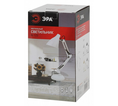 Настольная лампа ЭРА N-123-Е27-40W-W Б0047196 Настольная лампа ЭРА N-123-Е27-40W-W Б0047196