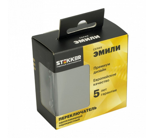 Переключатель перекрестный 1-клавишный Stekker Эмили RSW10-5110-10 49949 Переключатель перекрестный 1-клавишный Stekker Эмили RSW10-5110-10 49949
