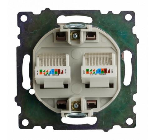 Розетка компьютерная 2-местная RJ-45 Stekker Катрин GLS00-7109-04 50006
