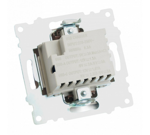Розетка 2-местная USB + type C Stekker Катрин GLS10-7116-04 50057 Розетка 2-местная USB + type C Stekker Катрин GLS10-7116-04 50057
