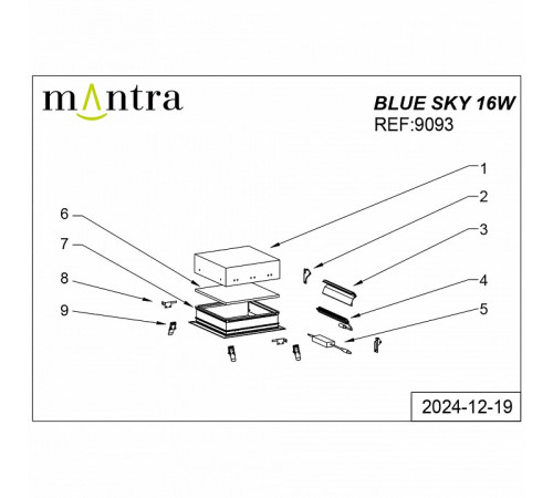 Встраиваемый светильник Mantra Blue Sky 9093 Встраиваемый светильник Mantra Blue Sky 9093