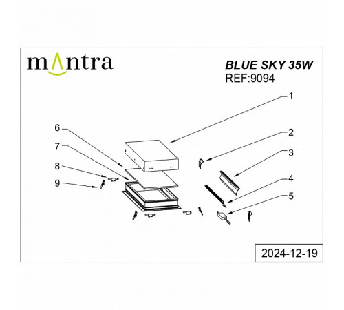 Встраиваемый светильник Mantra Blue Sky 9094 Встраиваемый светильник Mantra Blue Sky 9094