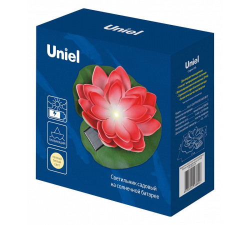 Светильник на солнечной батарее Uniel USL-S-826/PT060 RED WATERLILY UL-00011599 Светильник на солнечной батарее Uniel USL-S-826/PT060 RED WATERLILY UL-00011599