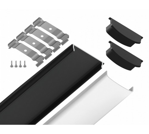 Алюминиевый накладной профиль Ambrella Light Alum Profile GP1600BK Алюминиевый накладной профиль Ambrella Light Alum Profile GP1600BK