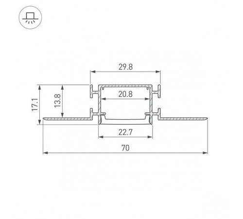 Профиль Arlight FANTOM-BENT-W23-SIDE-2000 ANOD 040331(1)