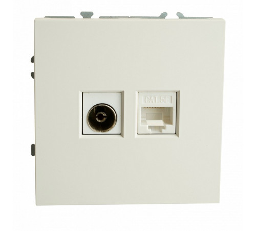 Розетка TV + компьютерная RJ-45 Stekker RST00-5106-01 Эмили 49872