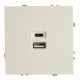 Розетка 2-местная USB + Type C Stekker RST10-5115-01 Эмили 49879
