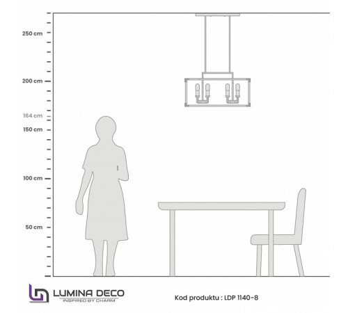 Подвесная люстра Lumina Deco Waldorf LDP 1140-8 BK+MD