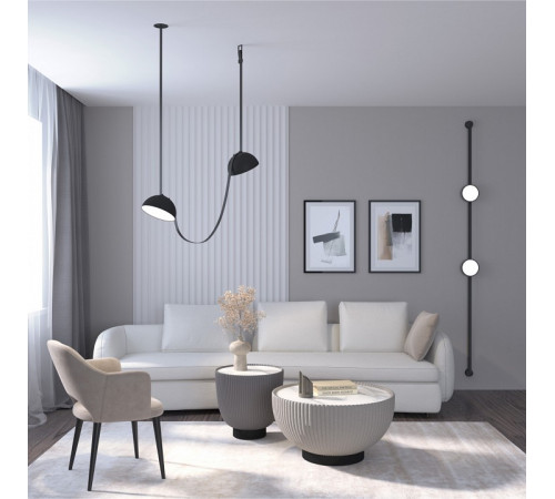 Трековый однофазный светильник Denkirs Belty flow DK5566-BK