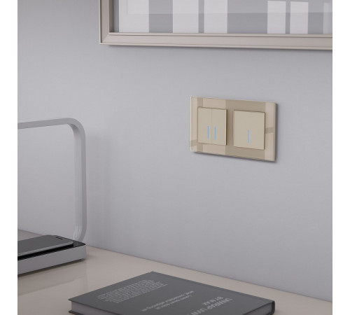Сенсорный выключатель двухклавишный с функцией Wi-Fi Werkel шампань W4520611 4690389171307