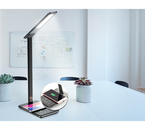 Настольная лампа с беспроводной зарядкой и USB портом Ambrella Light Desk DE582 Настольная лампа с беспроводной зарядкой и USB портом Ambrella Light Desk DE582
