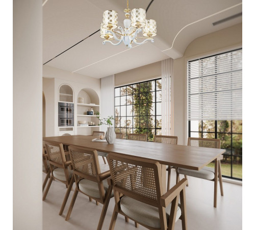 Подвесная люстра Arte Milano Florentia-3097 303097/5 Wh/Gd Подвесная люстра Arte Milano Florentia-3097 303097/5 Wh/Gd