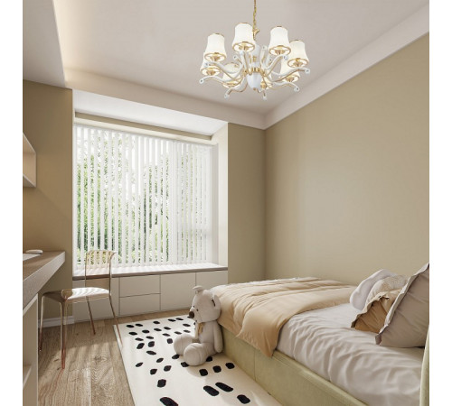 Подвесная люстра Arte Milano Florentia-3987 303987/8 Wh/Gd Подвесная люстра Arte Milano Florentia-3987 303987/8 Wh/Gd