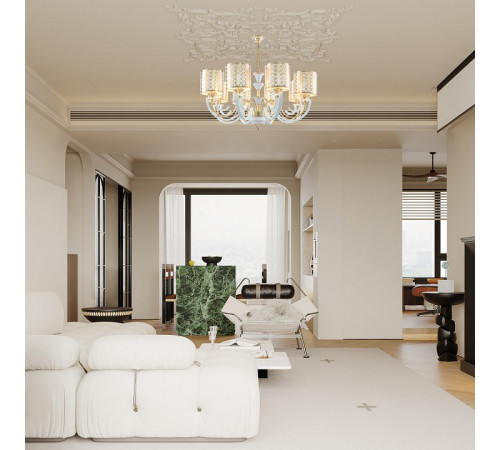 Подвесная люстра Arte Milano Florentia-8857 308857/8 Wh/Gd Подвесная люстра Arte Milano Florentia-8857 308857/8 Wh/Gd