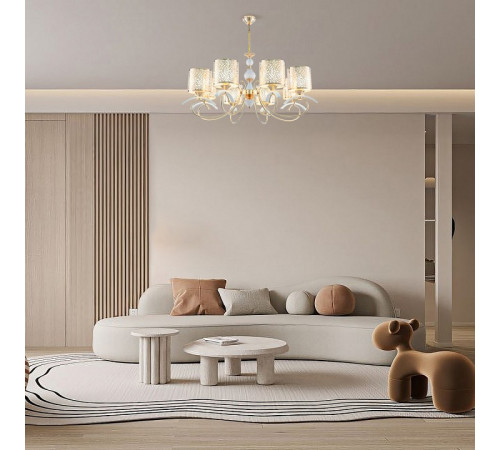 Подвесная люстра Arte Milano Florentia-9787 309787/8 Wh/Gd Подвесная люстра Arte Milano Florentia-9787 309787/8 Wh/Gd