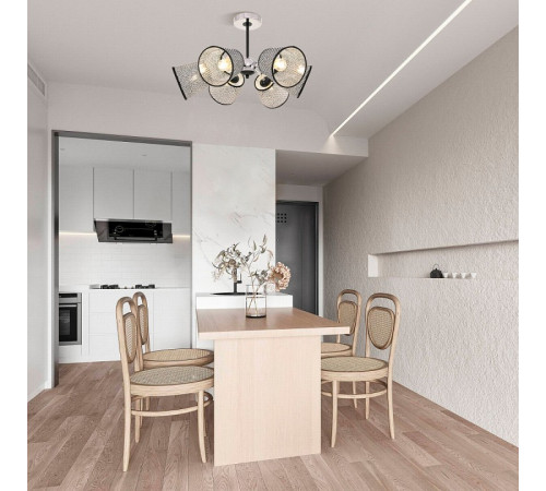 Люстра на штанге Arte Milano Napoli 320007/3+3 CR.BK Люстра на штанге Arte Milano Napoli 320007/3+3 CR.BK
