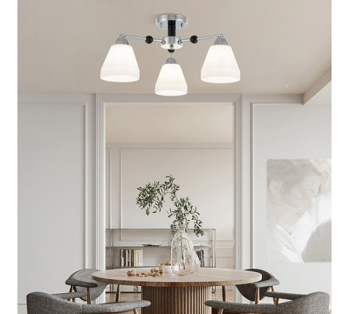 Люстра на штанге Arte Milano Napoli 325119/3 CR+BK Люстра на штанге Arte Milano Napoli 325119/3 CR+BK