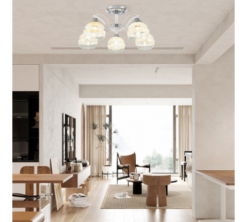 Потолочная люстра Arte Milano Napoli 326503/5 CR+WH Потолочная люстра Arte Milano Napoli 326503/5 CR+WH