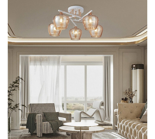 Потолочная люстра Arte Milano Amalfi 329508/5 WH+FG Потолочная люстра Arte Milano Amalfi 329508/5 WH+FG