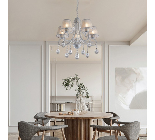 Потолочная люстра Arte Milano Amalfi 337146/5 WT+SL Потолочная люстра Arte Milano Amalfi 337146/5 WT+SL